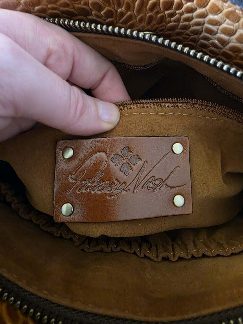 Patricia Nash Norcia Medium Satchel Croc Embossed Leather 10th Anniversary Bag - Picture 10 of 15